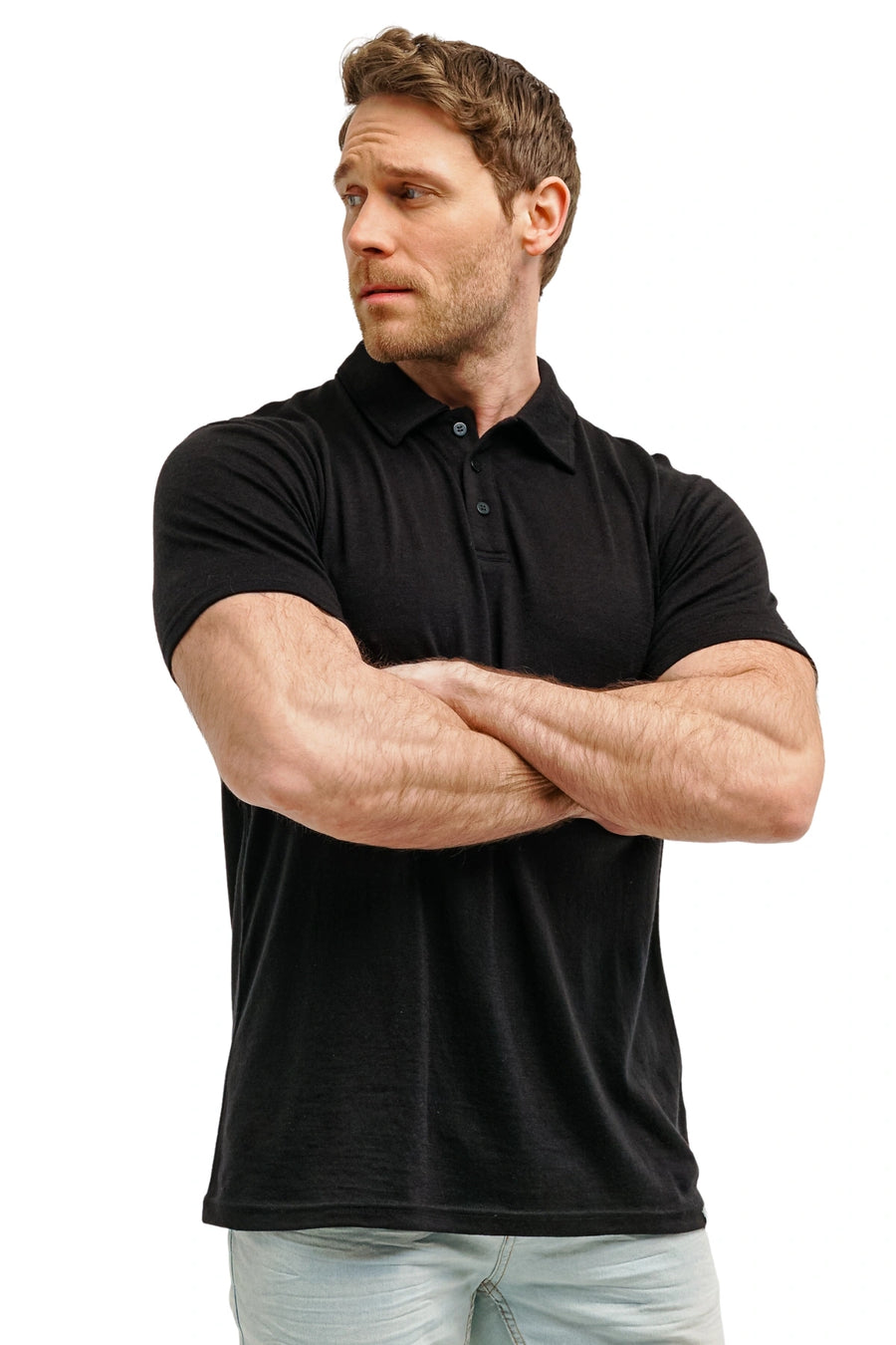 Men's Merino Polo 180 Black — view 3