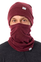 Adult Beanie Burgundy + Gaiter — view 3