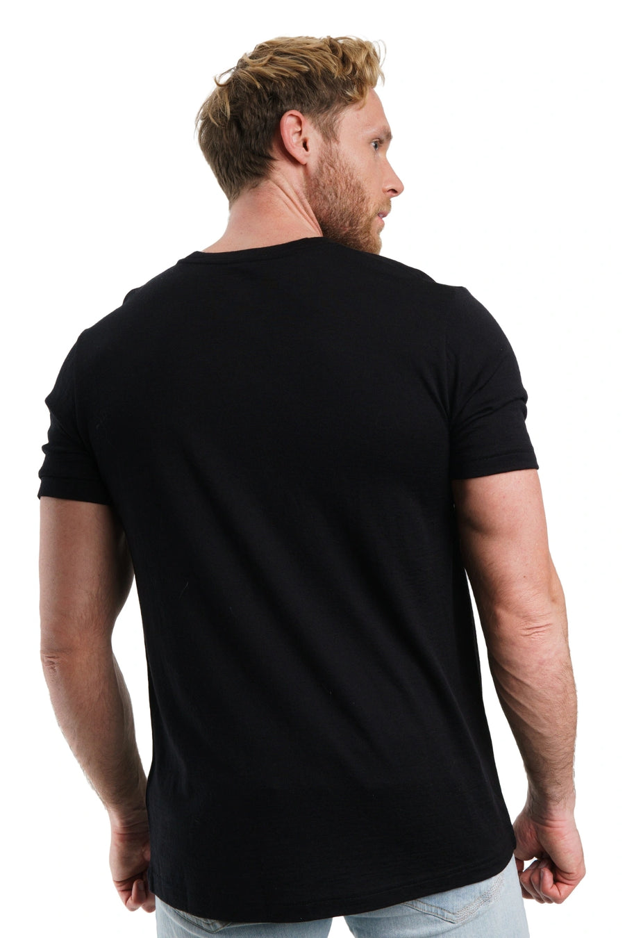 Men's Merino T-shirt 180 Black Ink with socks — view 2