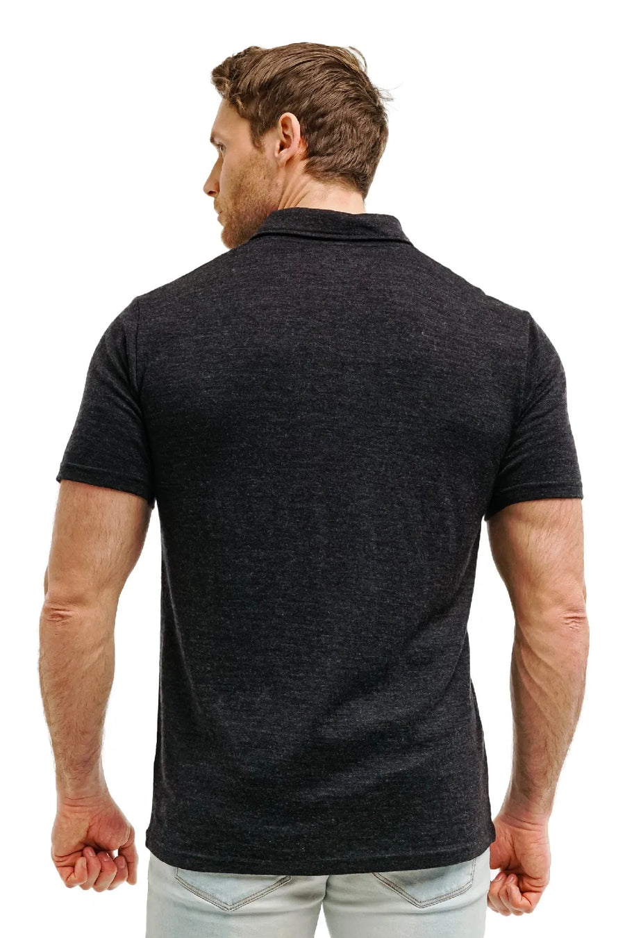 Men's Merino Polo 180 Black Melange — view 2