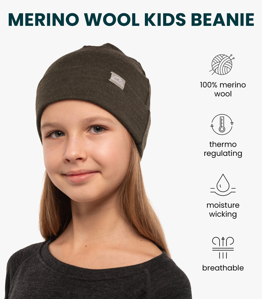 Kids' Beanie Army Green — view 4