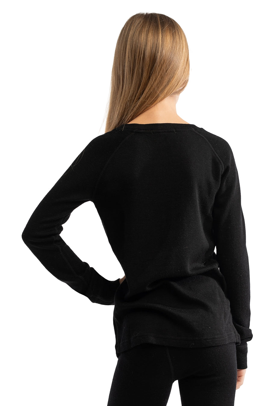 Kids' Merino Wool Long Sleeve 250 Black — view 2