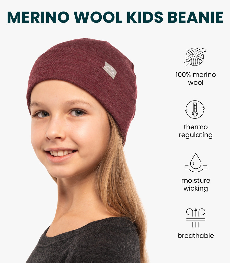 Kids' Beanie Burgundy — view 4