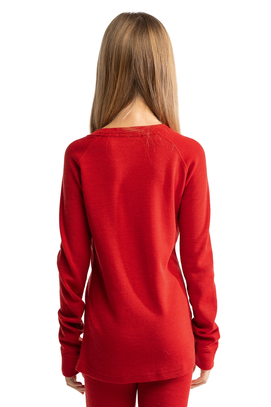 Kids' Merino Wool Long Sleeve 250 Cherry Red — view 2