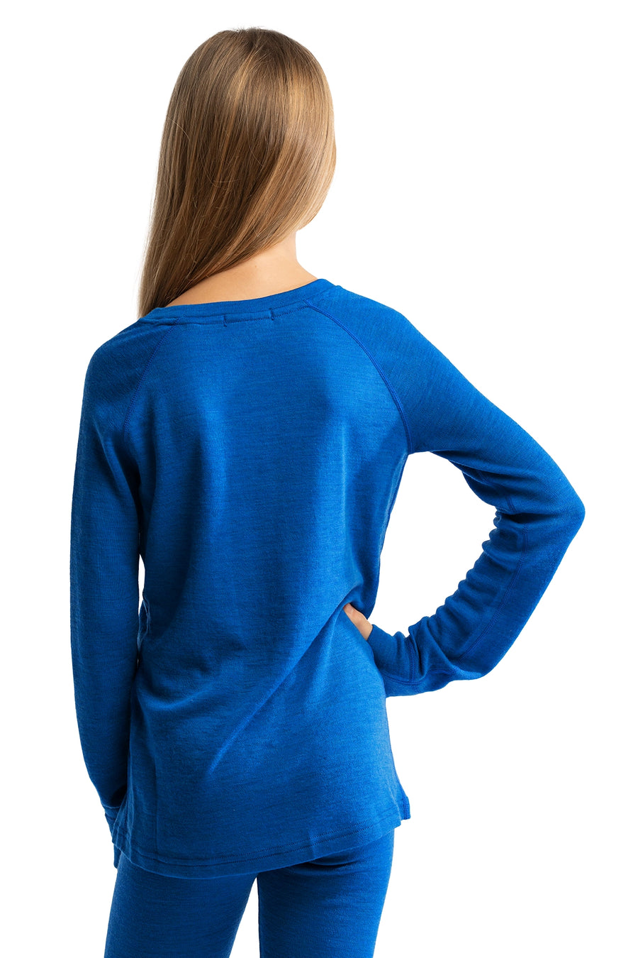 Kids' Merino Wool Long Sleeve 250 Cobalt Blue — view 2