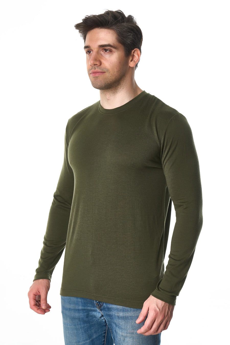 Men's Merino Long Sleeve 190 Dark Olive — view 2
