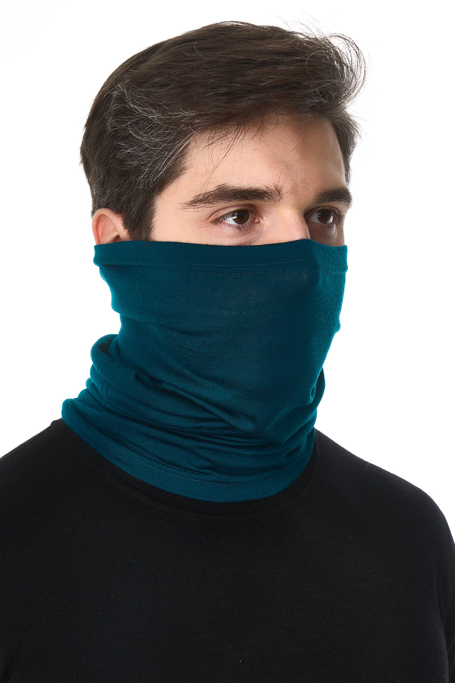 Merino Neck Gaiter 165 Deep Teal — view 2