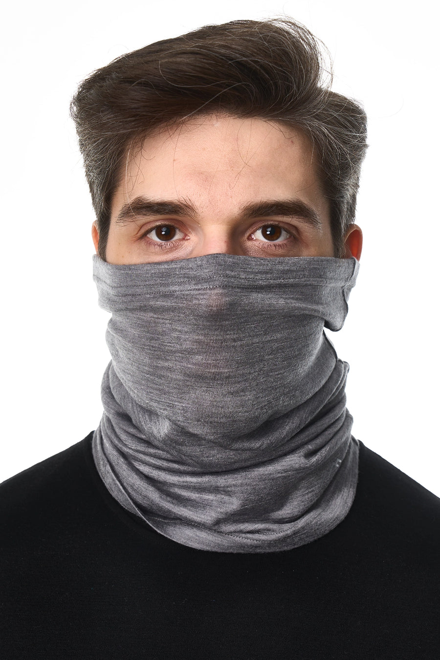 Merino Neck Gaiter 165 Grey Melange
