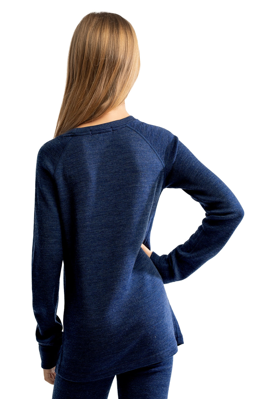 Kids' Merino Wool Long Sleeve 250 Navy — view 2