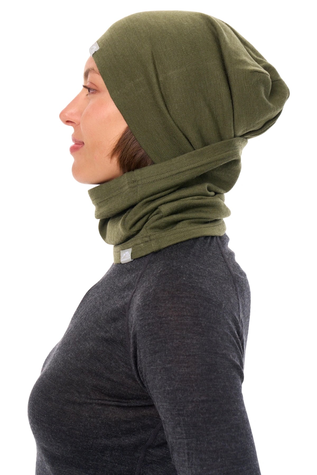 Adult Beanie Dark Olive + Gaiter — view 3