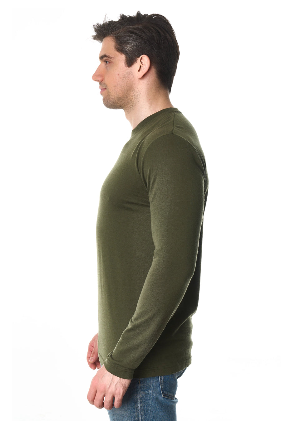 Men's Merino Long Sleeve 190 Dark Olive — view 4