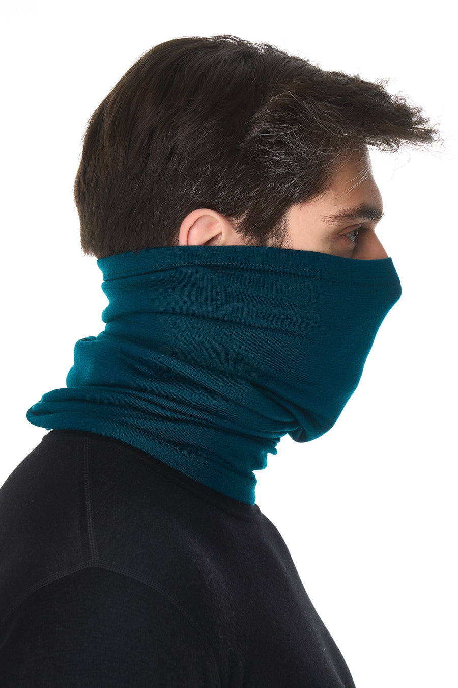 Merino Neck Gaiter 165 Deep Teal — view 3