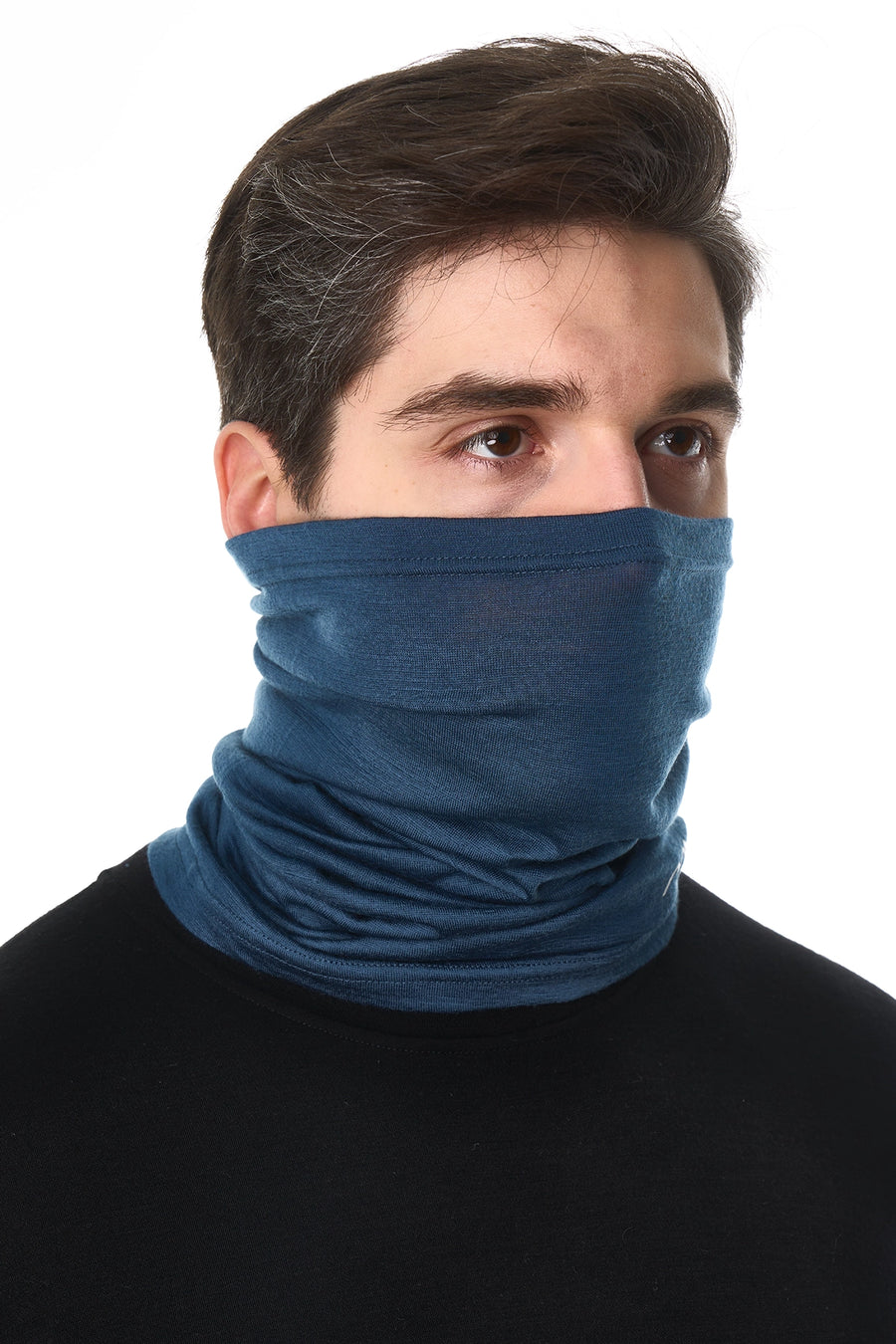 Merino Neck Gaiter 165 Denim Blue — view 2