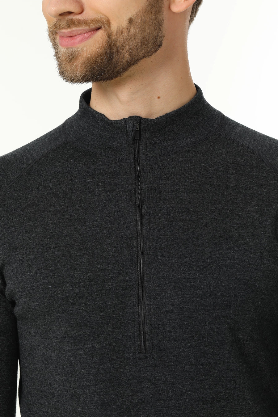 Men's Merino Thermal Set Zip 250 Charcoal Grey — view 5