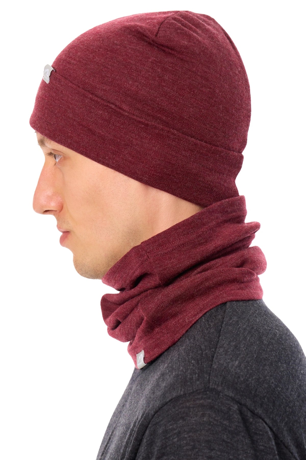 Adult Beanie Burgundy + Gaiter — view 2