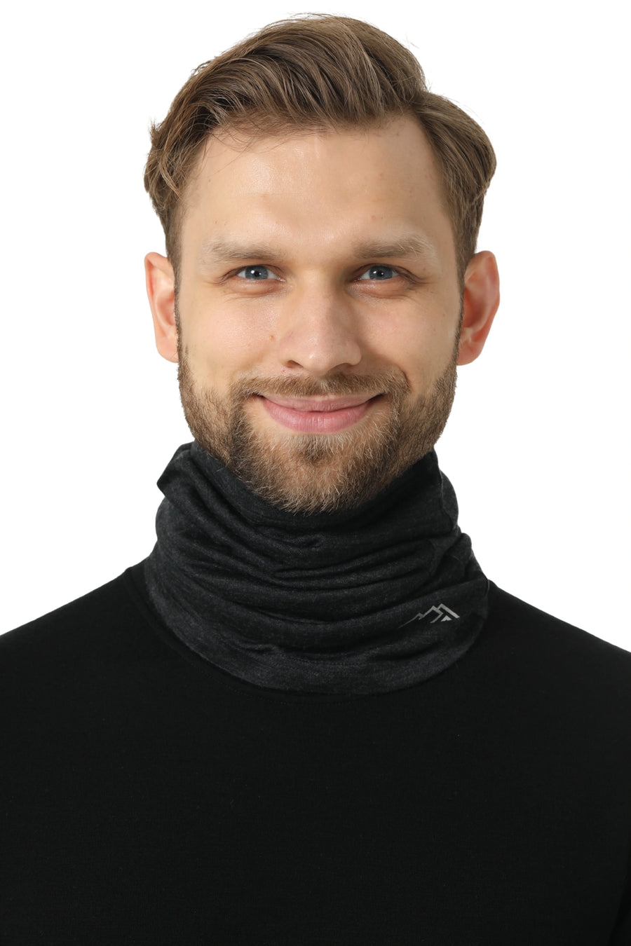 Merino Neck Gaiter 165 Charcoal — view 3