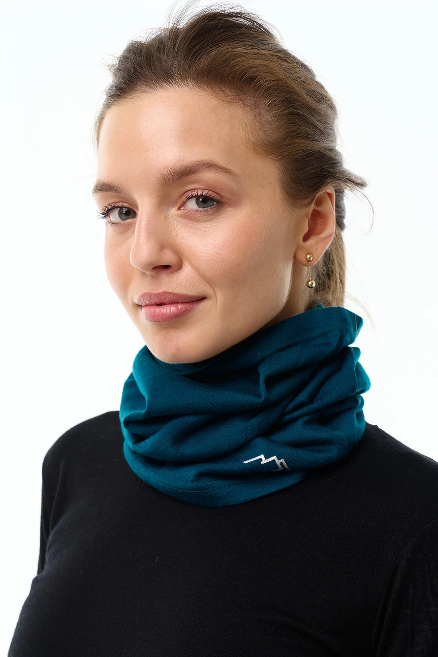 Merino Neck Gaiter 165 Deep Teal — view 5
