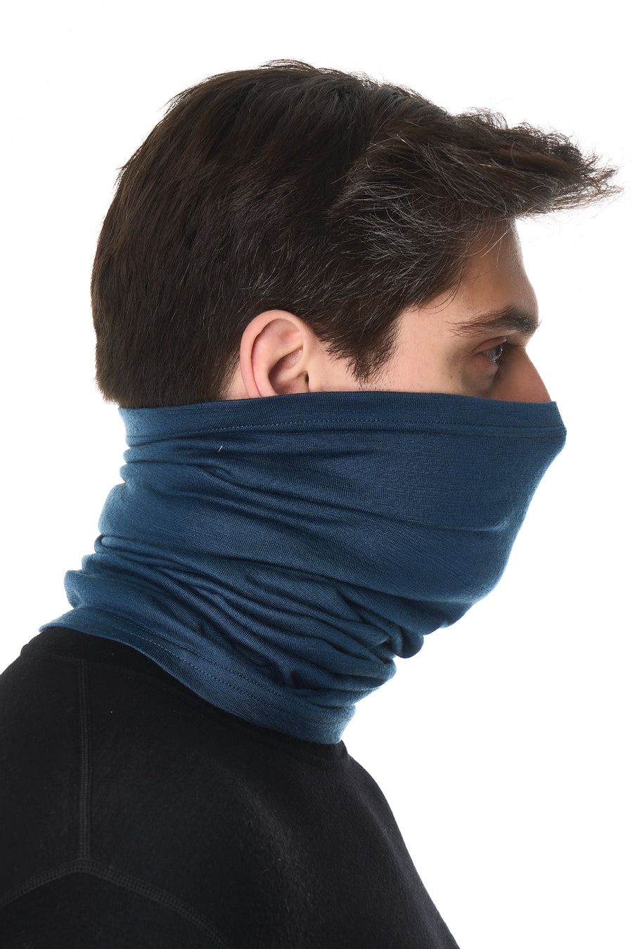 Merino Neck Gaiter 165 Denim Blue — view 3