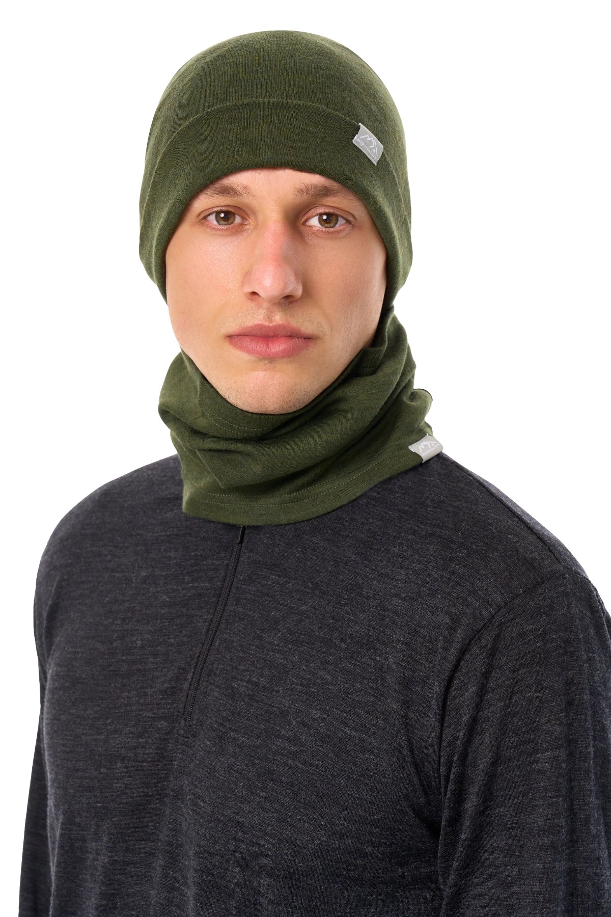 Adult Beanie Army Green + Gaiter — view 5