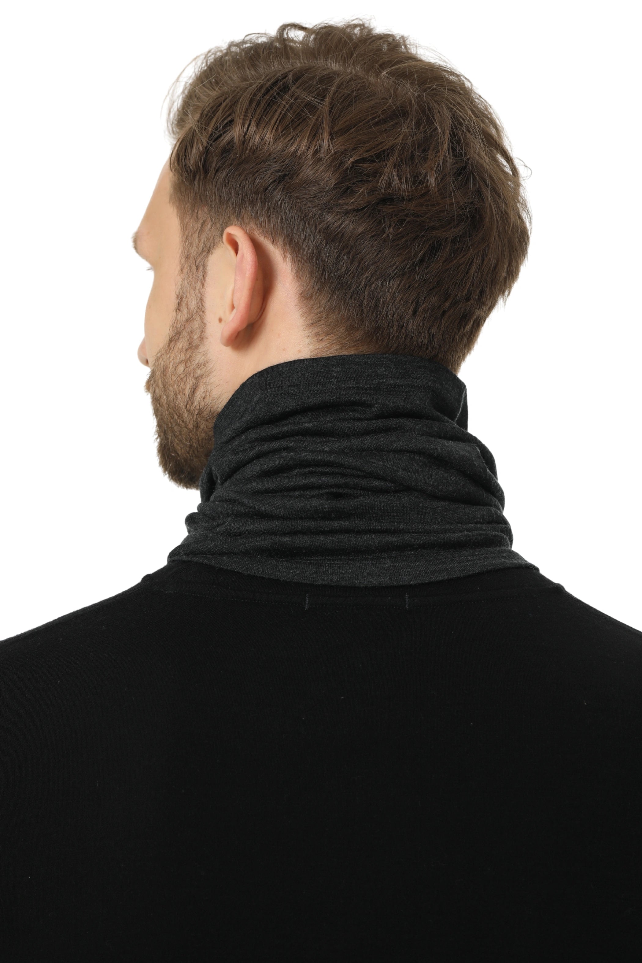Merino Neck Gaiter 165 Charcoal — view 5