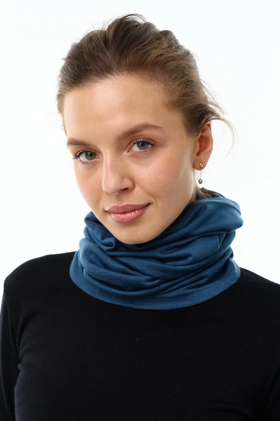 Merino Neck Gaiter 165 Denim Blue — view 6