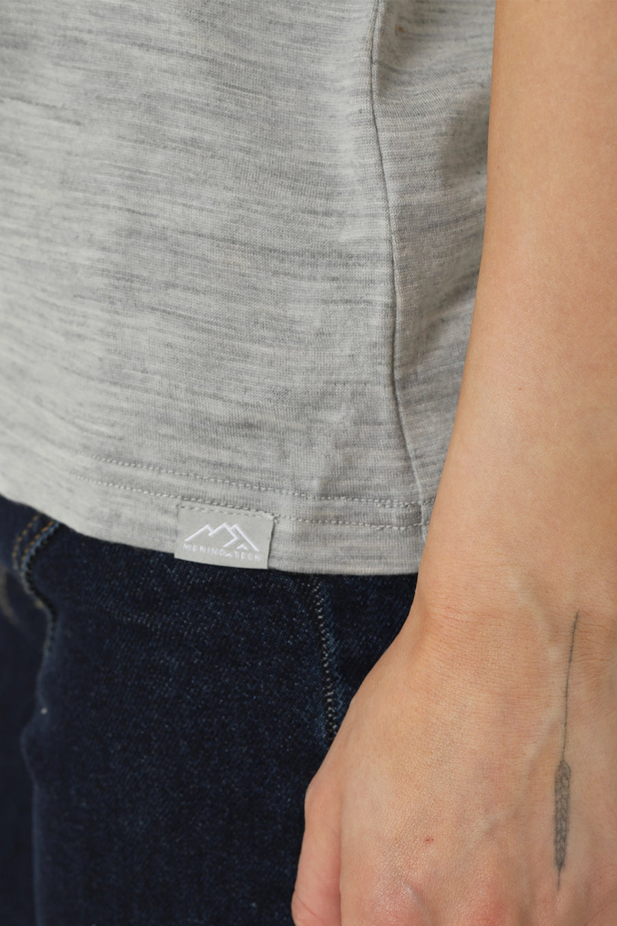 Women's Merino T-shirt 180 Heather Grey Crewneck — view 6