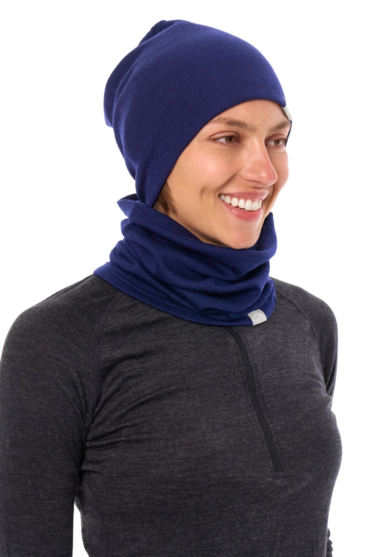 Adult Beanie Deep Navy + Gaiter — view 3