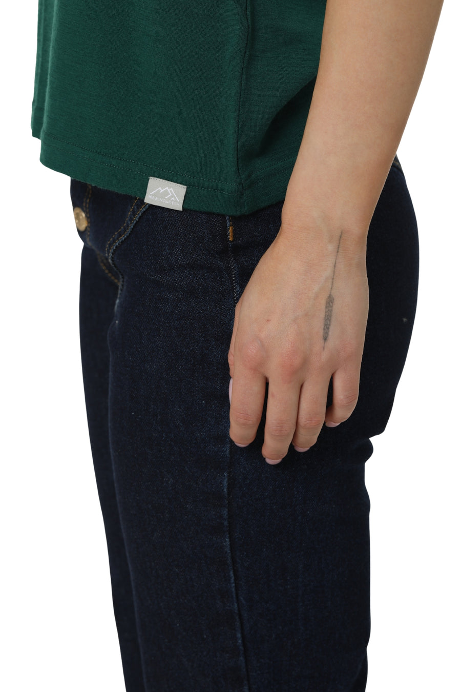 Women's Merino T-shirt 180 Forest Green Crewneck with socks — view 6