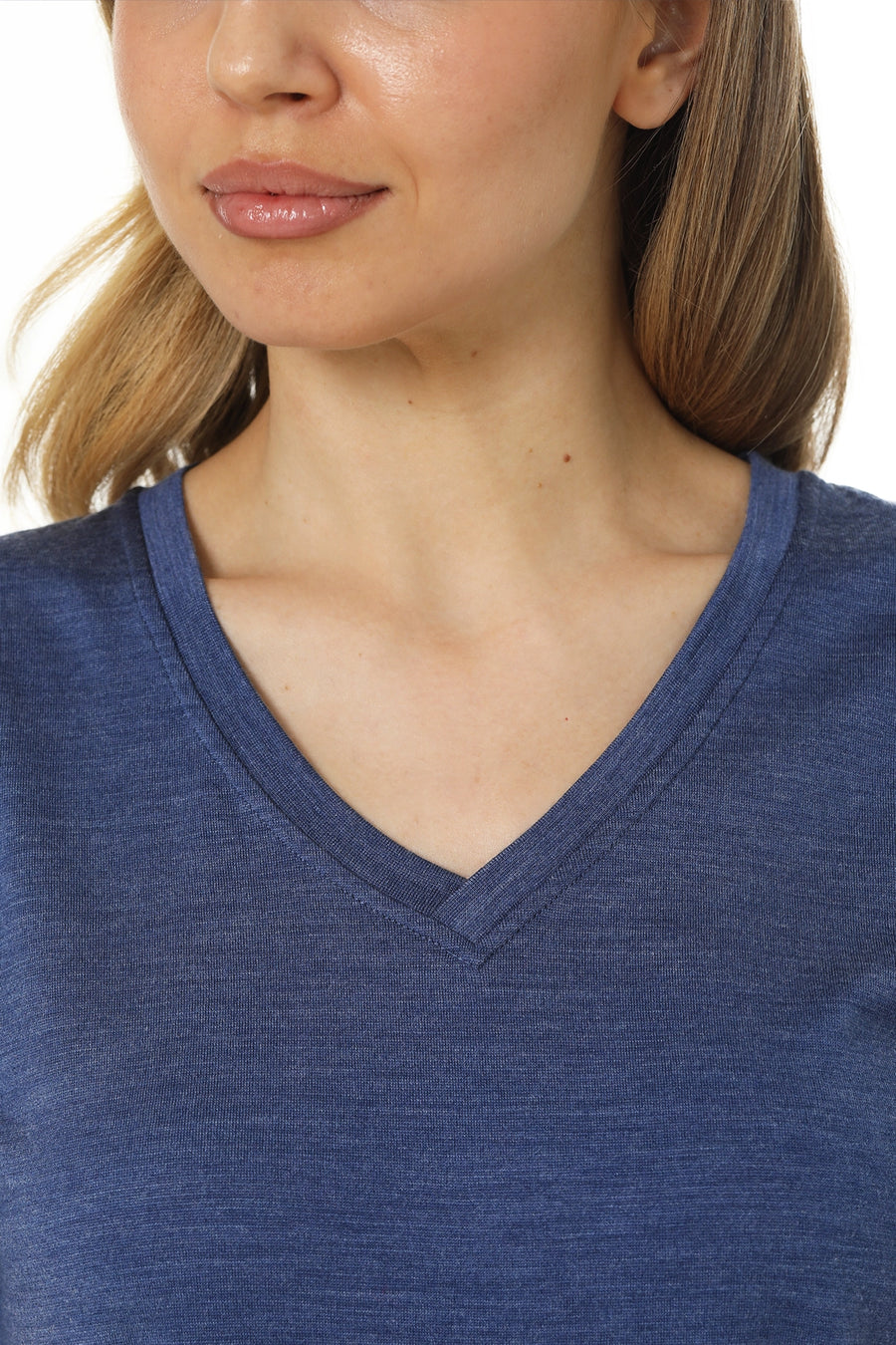 Women's Merino T-shirt 180 Windsor Blue V-Neck — view 7