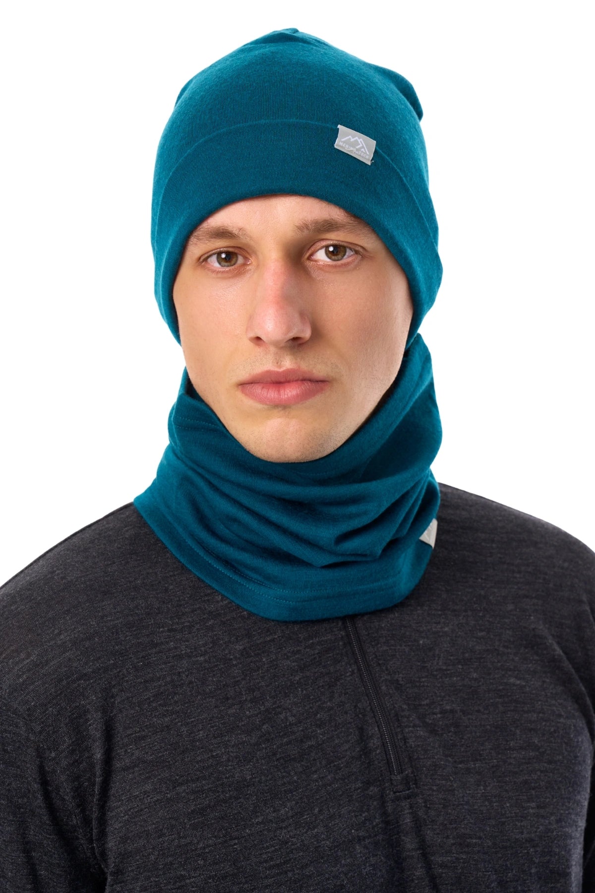 Adult Beanie Deep Teal + Gaiter — view 4