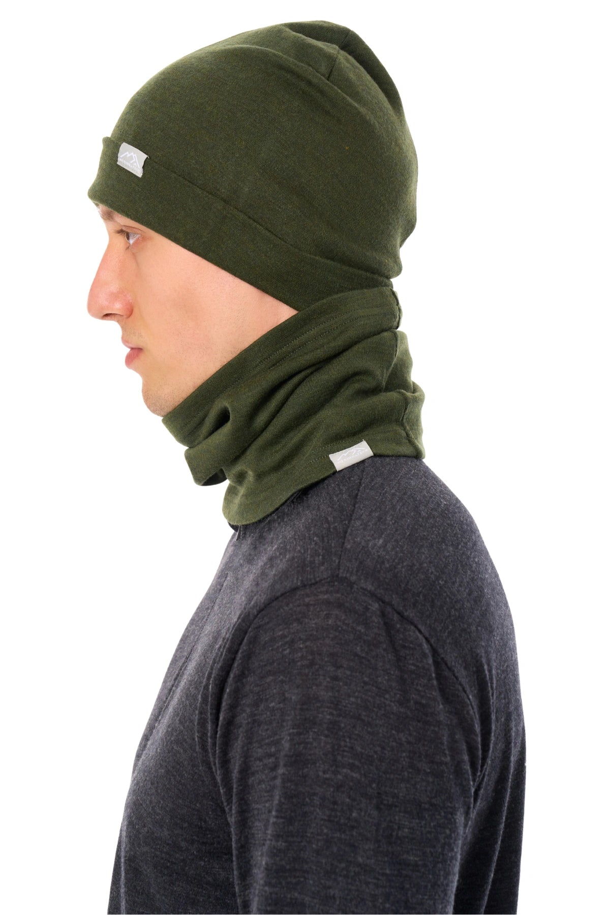 Adult Beanie Army Green + Gaiter — view 6