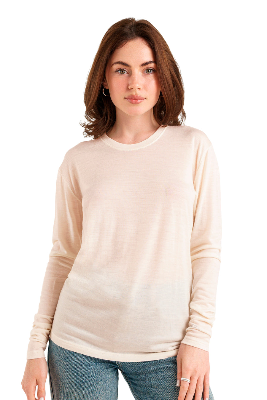 Camiseta de manga larga Merino para mujer 165 Crudo