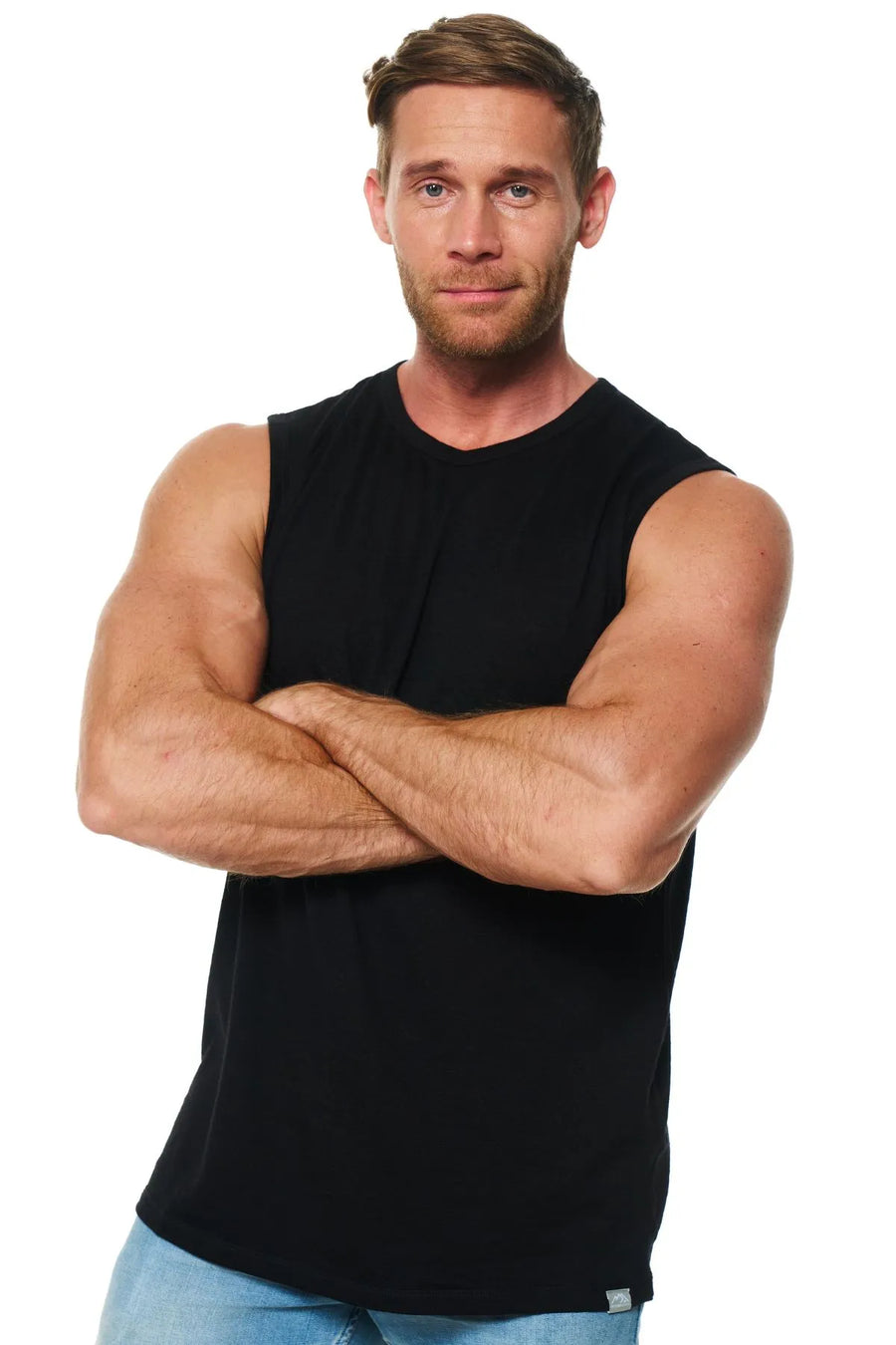 Men's Merino Wool Tank Top Black — view 4