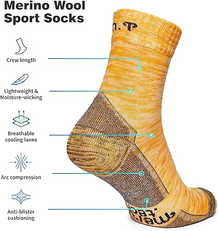 Merino Wool Running Socks, 2 pack, Sand Grey — view 2