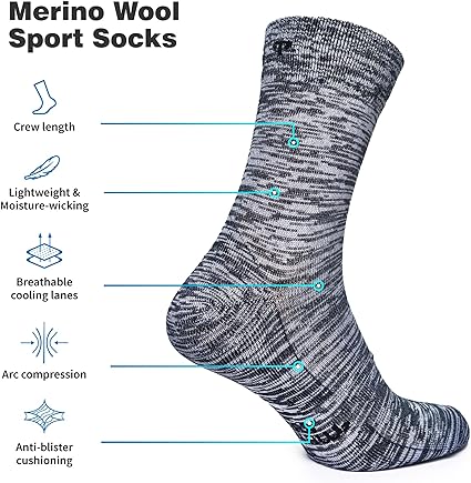 Merino Wool Running Socks, 2 pack, Space Blue — view 2