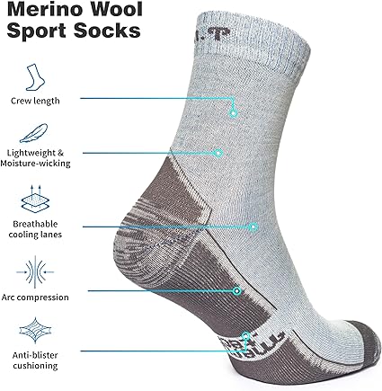 Merino Wool Running Socks, 2 pack, Florentine Blue — view 2