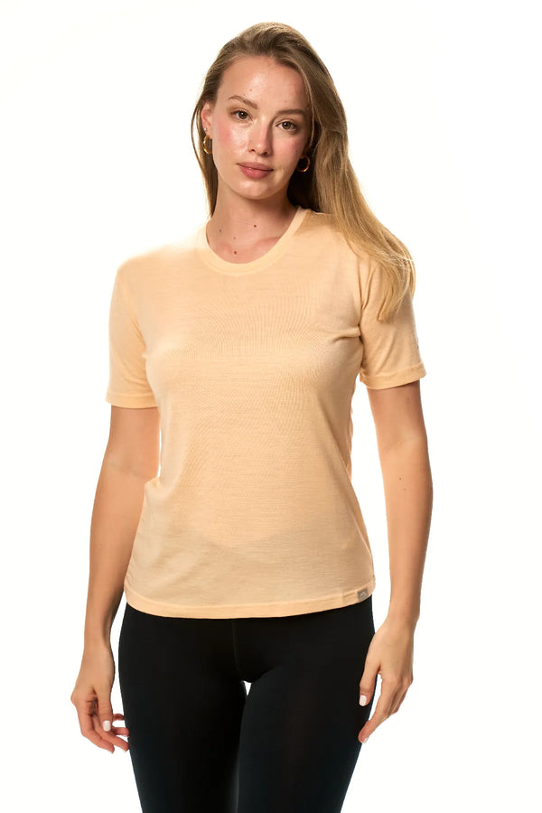 Women's Merino T-shirt 180 Peach Crewneck