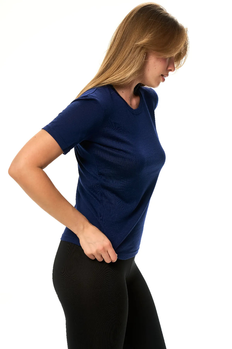 Women's Merino T-shirt 180 Deep Navy Crewneck — view 4