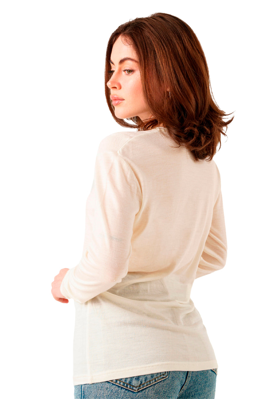 Camiseta de manga larga Merino para mujer 165 Crudo