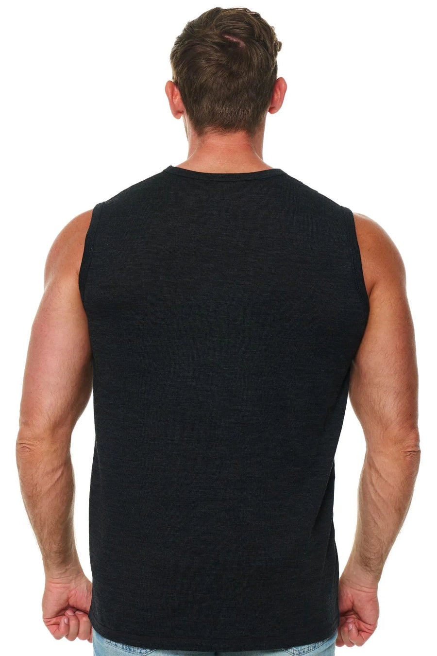 Men's Merino Wool Tank Top Charcoal Grey — view 2
