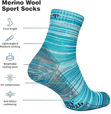Merino Wool Running Socks, 2 pack, Ollympic Blue — view 2