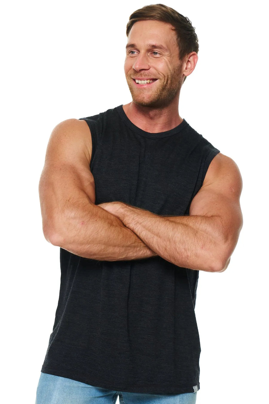 Men's Merino Wool Tank Top Charcoal Grey — view 3