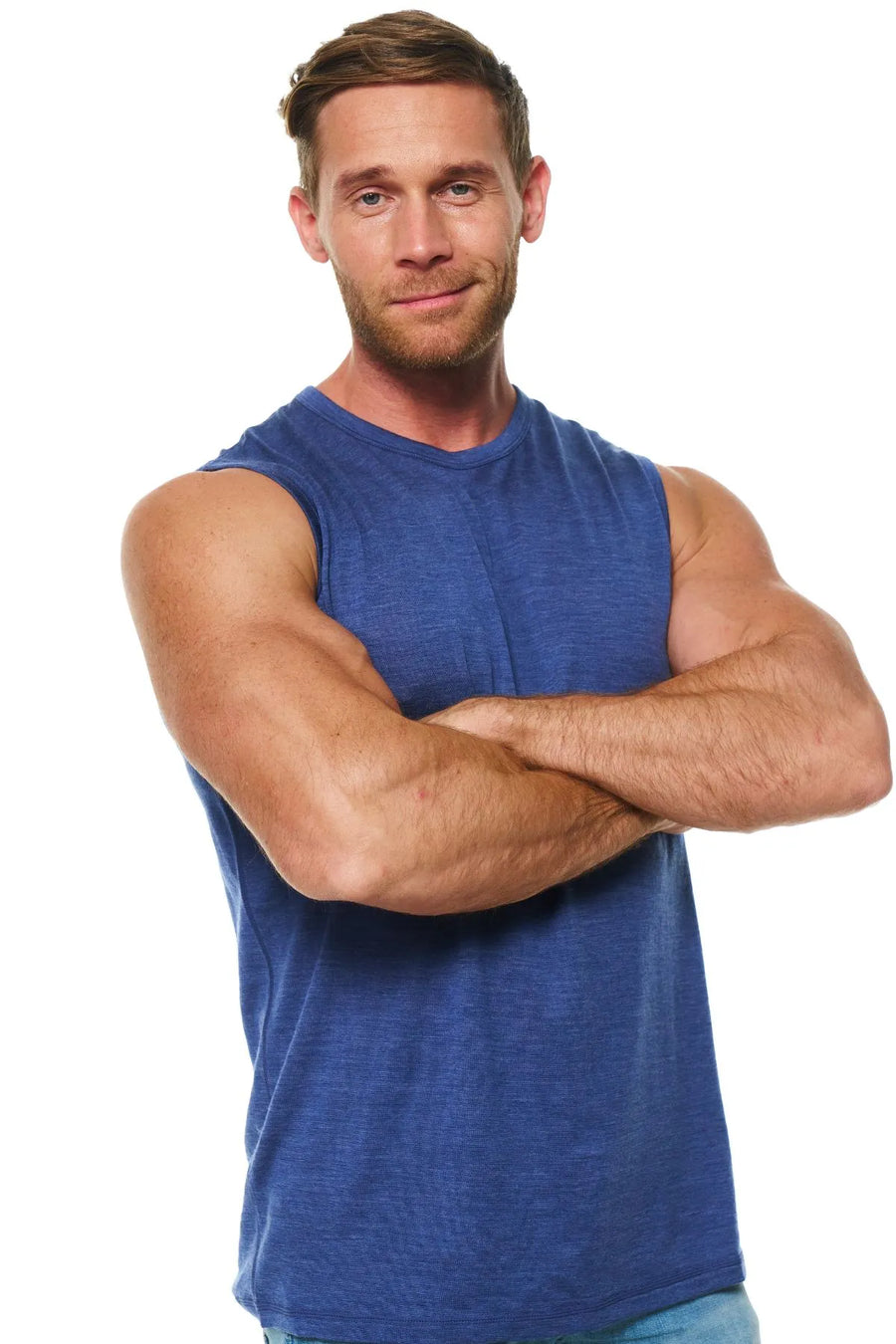 Men's Merino Wool Tank Top Windsor Blue — view 5
