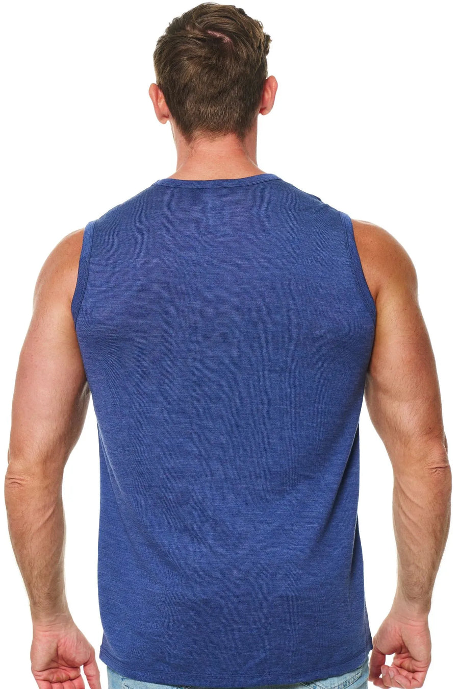 Men's Merino Wool Tank Top Windsor Blue — view 2