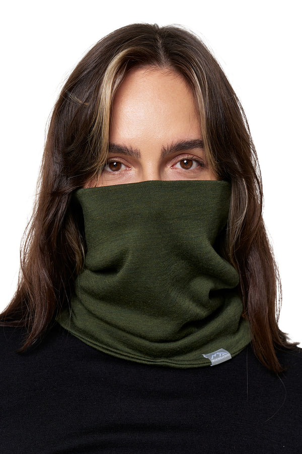Merino Double-Layer Neck Gaiter Army Green
