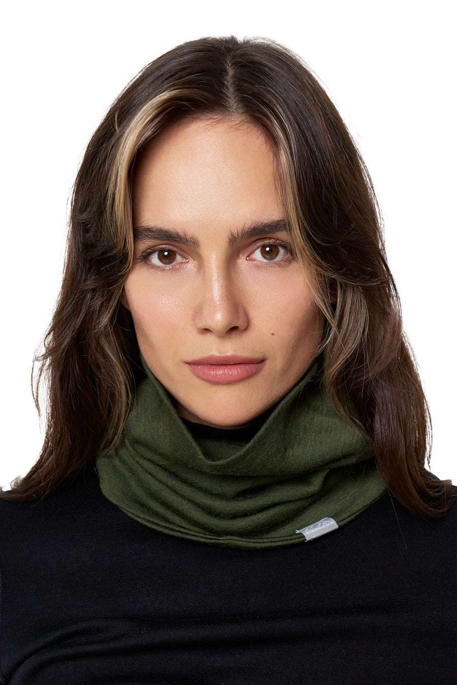 Merino Double-Layer Neck Gaiter Army Green — view 2