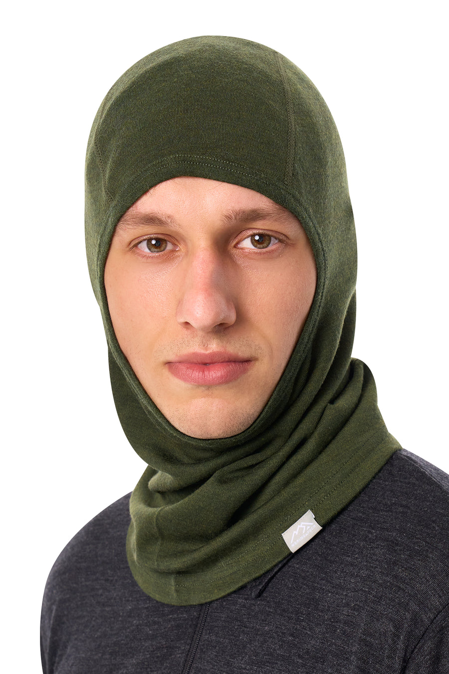 Merino Wool Balaclava Army Green — view 3