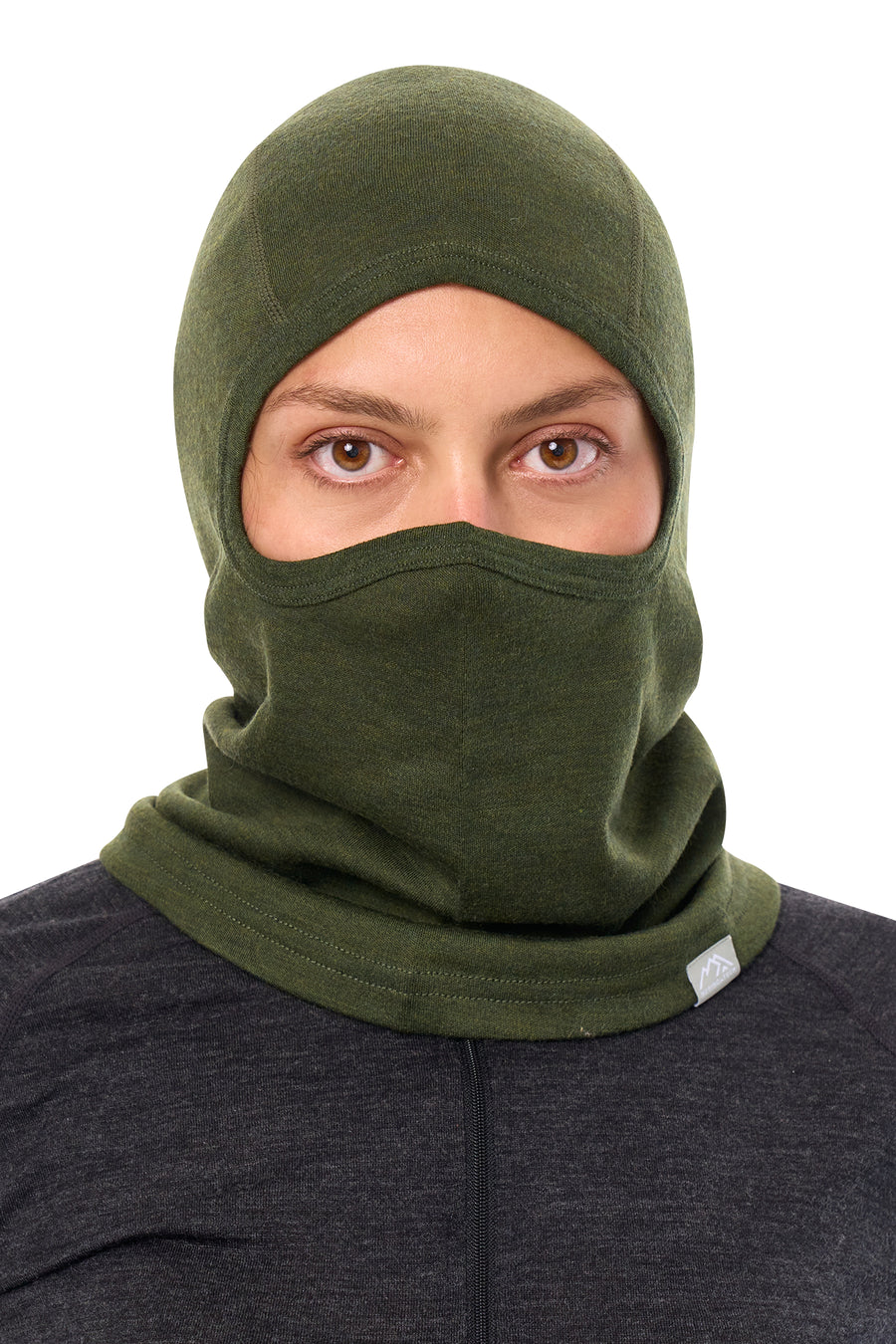 Merino Wool Balaclava Army Green — view 5