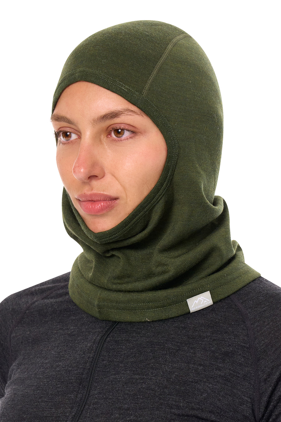 Merino Wool Balaclava Army Green — view 6