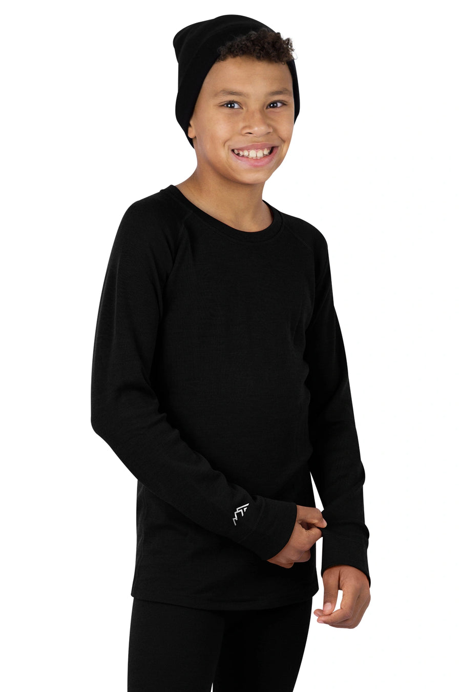 Kids' Merino Wool Long Sleeve 250 Black — view 4